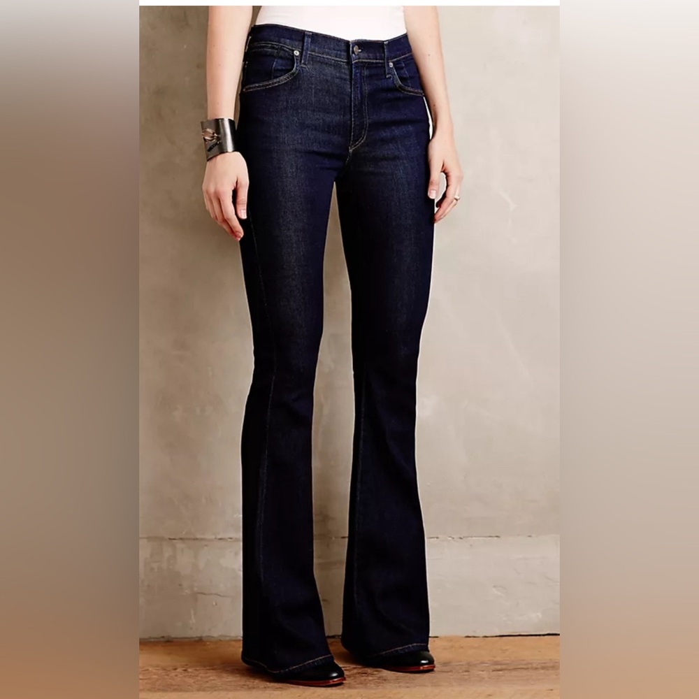 Citizens of Humanity Womens Fleetwood High Rise Flare Jeans Size 30 Dark Wash